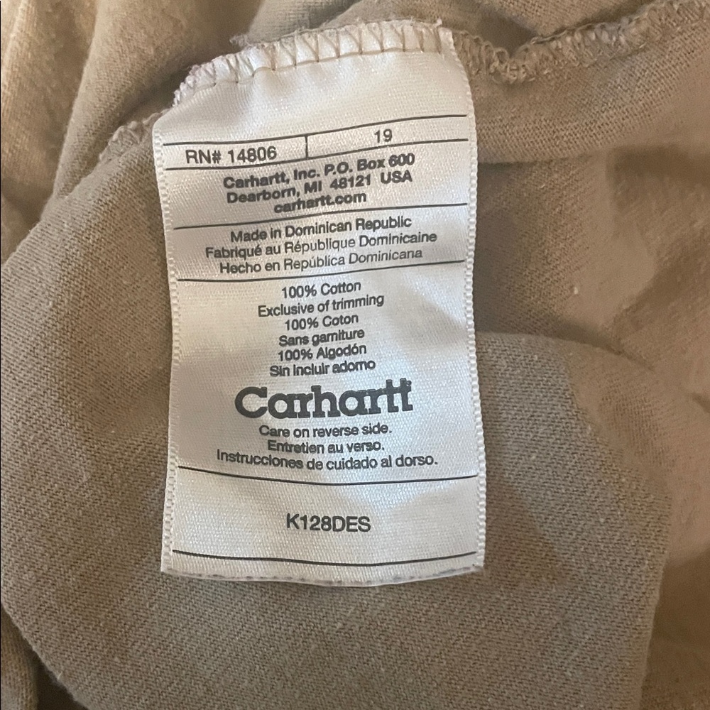 Carhartt Men's Tan Long-Sleeve Henley with Pocket - Picture 3 of 3